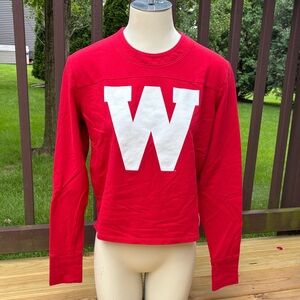 Wisconsin Badgers “W” Under Armour Red Crew Neck Shirt